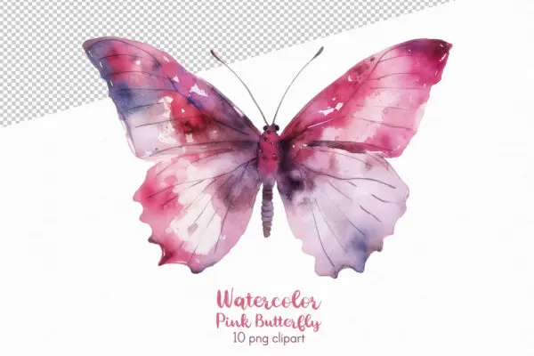 Pink Butterfly Clipart - Image 9