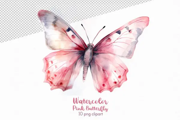 Pink Butterfly Clipart - Image 10