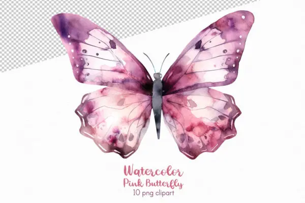 Pink Butterfly Clipart - Image 11