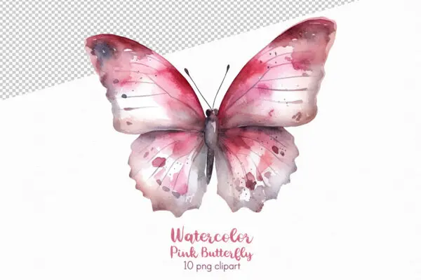 Pink Butterfly Clipart - Image 2