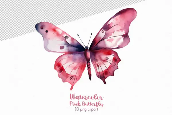 Pink Butterfly Clipart - Image 4