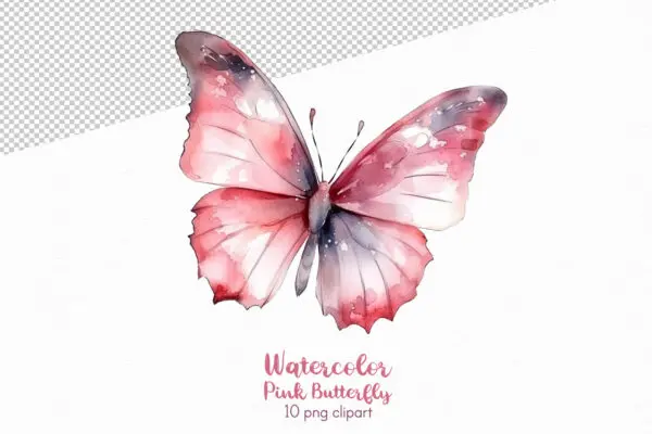 Pink Butterfly Clipart - Image 5