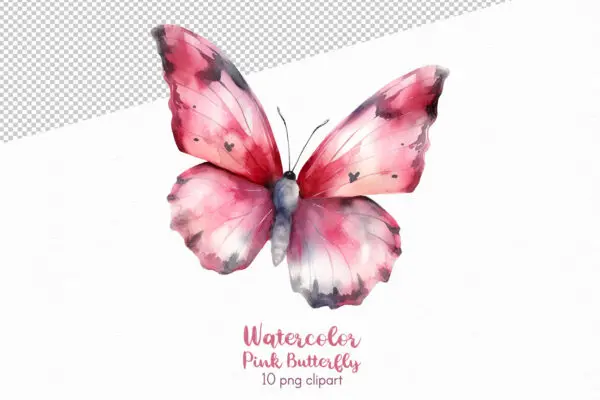 Pink Butterfly Clipart - Image 6