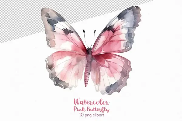 Pink Butterfly Clipart - Image 7