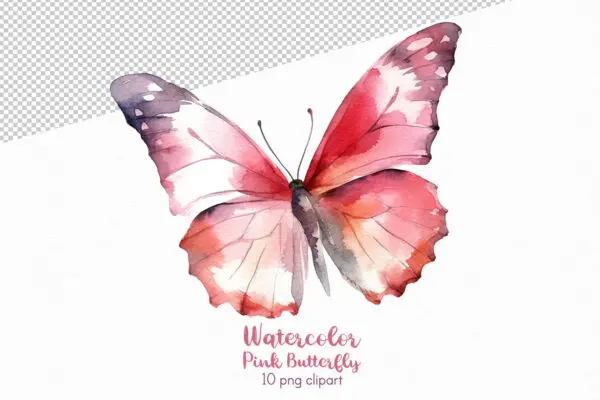 Pink Butterfly Clipart - Image 8