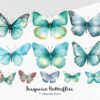 Blue butterfly PNG images for sublimation and scrapbooking