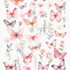 Watercolor-style flower and butterfly clipart