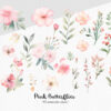 Pastel pink floral PNG for scrapbooking