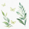 Green Butterfly Clipart, Flowers clipart, 40 png - Image 7
