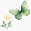 Green Butterfly Clipart, Flowers clipart, 40 png - Image 5