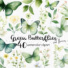 Green Butterfly Clipart, Flowers clipart, 40 png