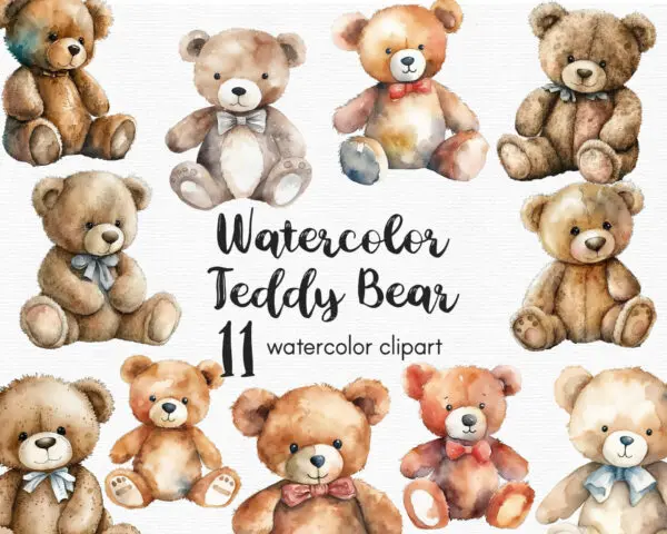 Teddy Bear Clipart – Cute Bear PNG for Baby & Kids Projects