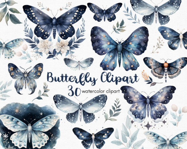 Butterfly clipart, moth butterfly