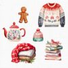 Teddy Bear Christmas Clipart – Cute Holiday PNG Set - Image 7