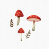 Watercolor red mushrooms clipart PNG set for crafts