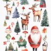 Printable Christmas village PNGs for sublimation and cards