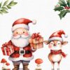 Christmas clipart set featuring Santa and reindeer