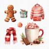 Christmas Clipart with Santa & Reindeer – Festive PNG Set - Image 6