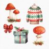 Christmas Clipart with Santa & Reindeer – Festive PNG Set - Image 9