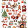 Santa Claus with reindeer Christmas clipart PNG