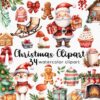 Santa Claus with reindeer Christmas clipart PNG