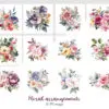 Watercolor Floral Arrangements Clipart – JPG Flowers Set - Image 2