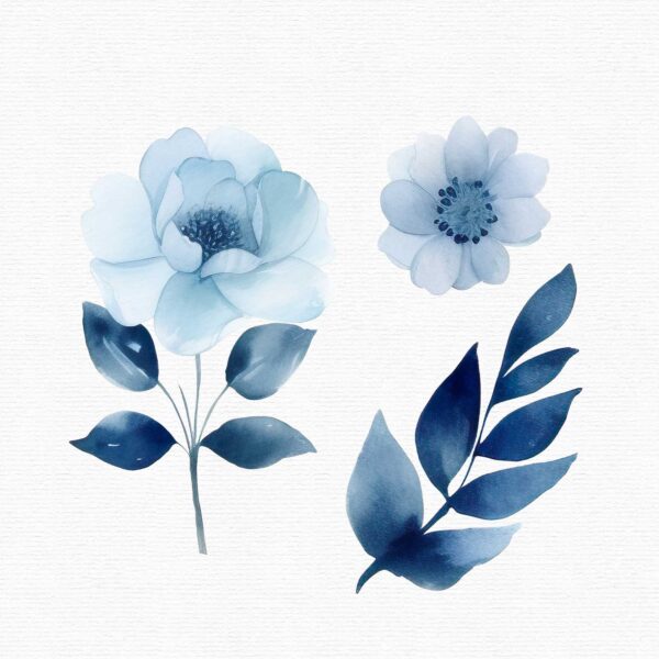 Blue Flowers clipart set - Image 4