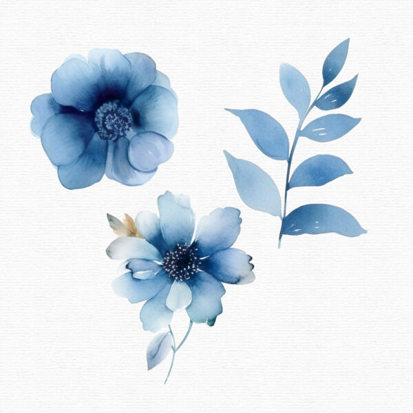 Blue Flowers clipart set - Image 5