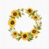Sunflower wreath Clipart PNG with transparent background