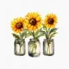 Sunflowers and Butterflies Clipart – Floral PNG Set - Image 6
