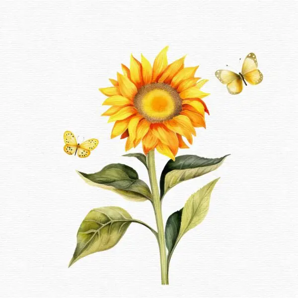 Sunflowers and Butterflies Clipart – Floral PNG Set - Image 8