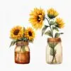 Sunflowers and Butterflies Clipart – Floral PNG Set - Image 11