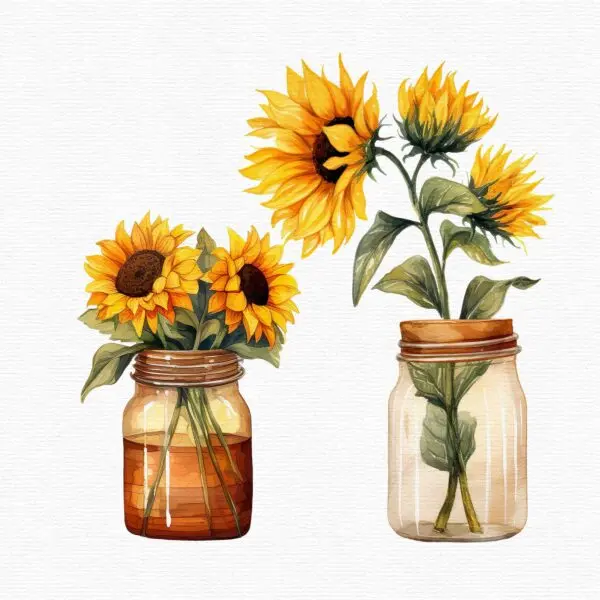 Sunflowers and Butterflies Clipart – Floral PNG Set - Image 11