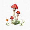 Red mushroom graphics with transparent background