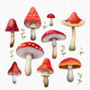 Whimsical forest mushroom PNG illustration
