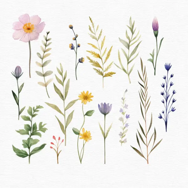 High-resolution floral and butterfly PNGs
