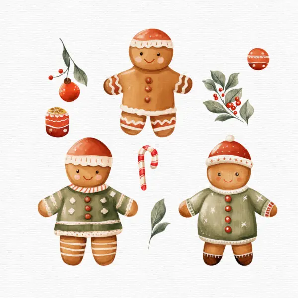 Gingerbread Cookies Christmas Clipart - Image 6
