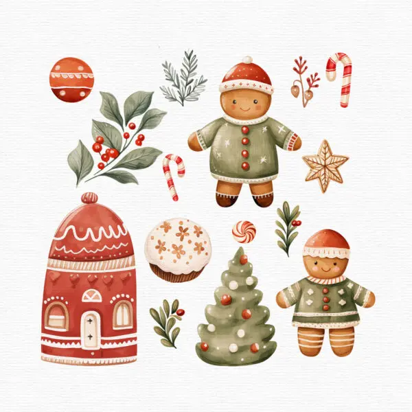 Gingerbread Cookies Christmas Clipart - Image 7