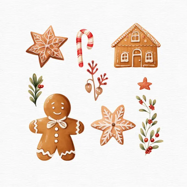 Gingerbread Cookies Christmas Clipart - Image 13