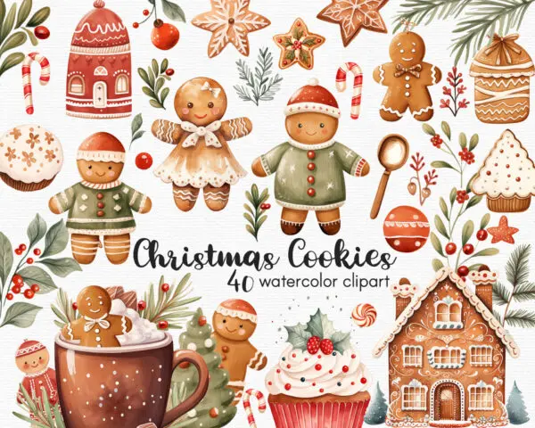 Gingerbread Cookies Christmas Clipart
