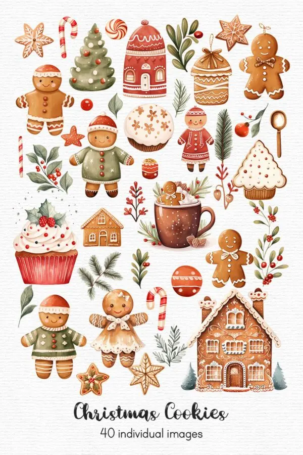 Gingerbread Cookies Christmas Clipart - Image 3