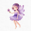Fantasy fairy PNG illustrations in purple tones