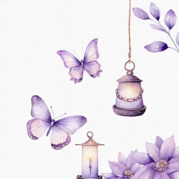 Boy Fairy Purple Garden Clipart - Image 11