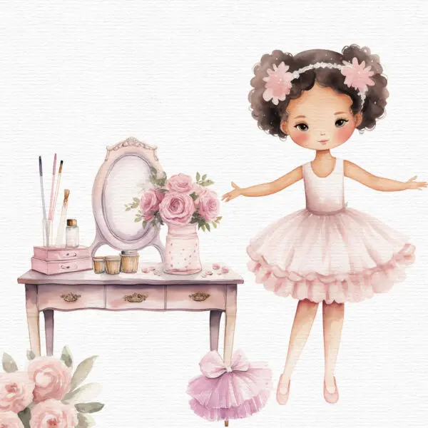 Pink Fairy Ballerina Clipart – Cute Fairy Girl PNG - Image 6