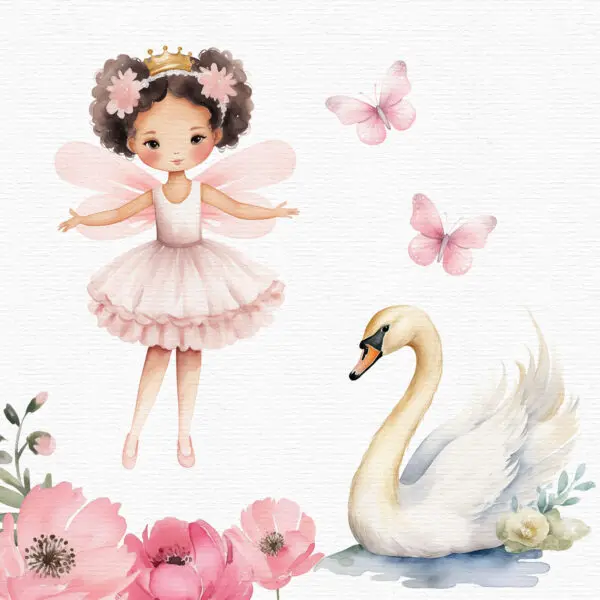 Pink Fairy Ballerina Clipart – Cute Fairy Girl PNG - Image 5