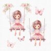 Pink Fairy Garden clipart - Image 8
