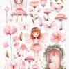 Pink Fairy Garden clipart - Image 3
