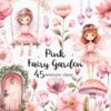 Pink Fairy Garden clipart