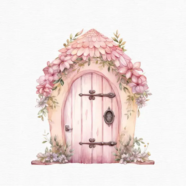 Pink Fairy Garden Clipart, Boy Fairy Garden - Image 5