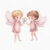 Pink Fairy Garden Clipart, Boy Fairy Garden - Image 6